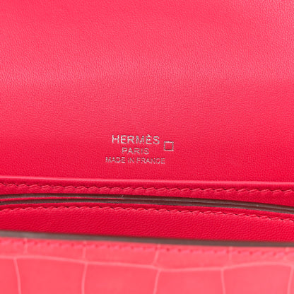Hermes Shiny Alligator Mini Sac Roulis Bougainvillea 6 of 12