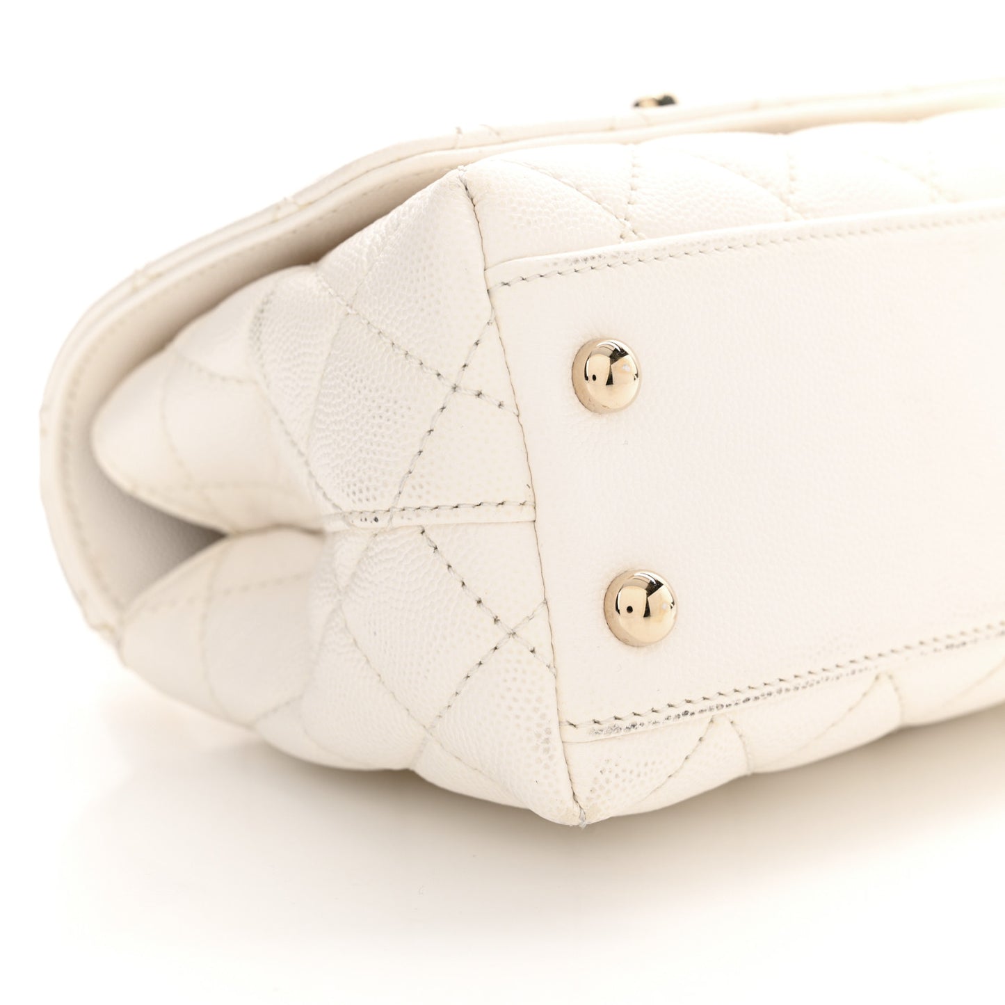 Caviar Quilted Extra Mini Coco Handle Flap White