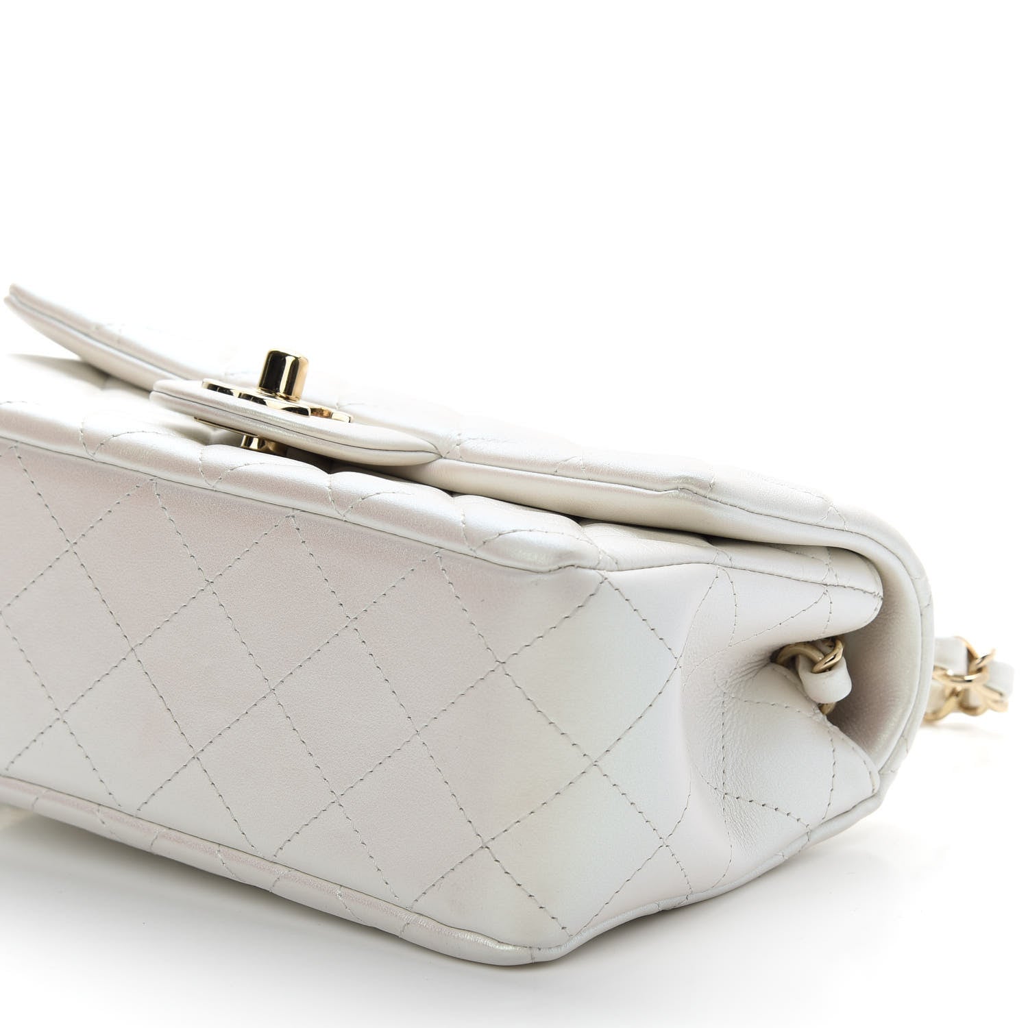 Chanel Iridescent Calfskin Quilted Mini Rectangular Flap White 9 of 9