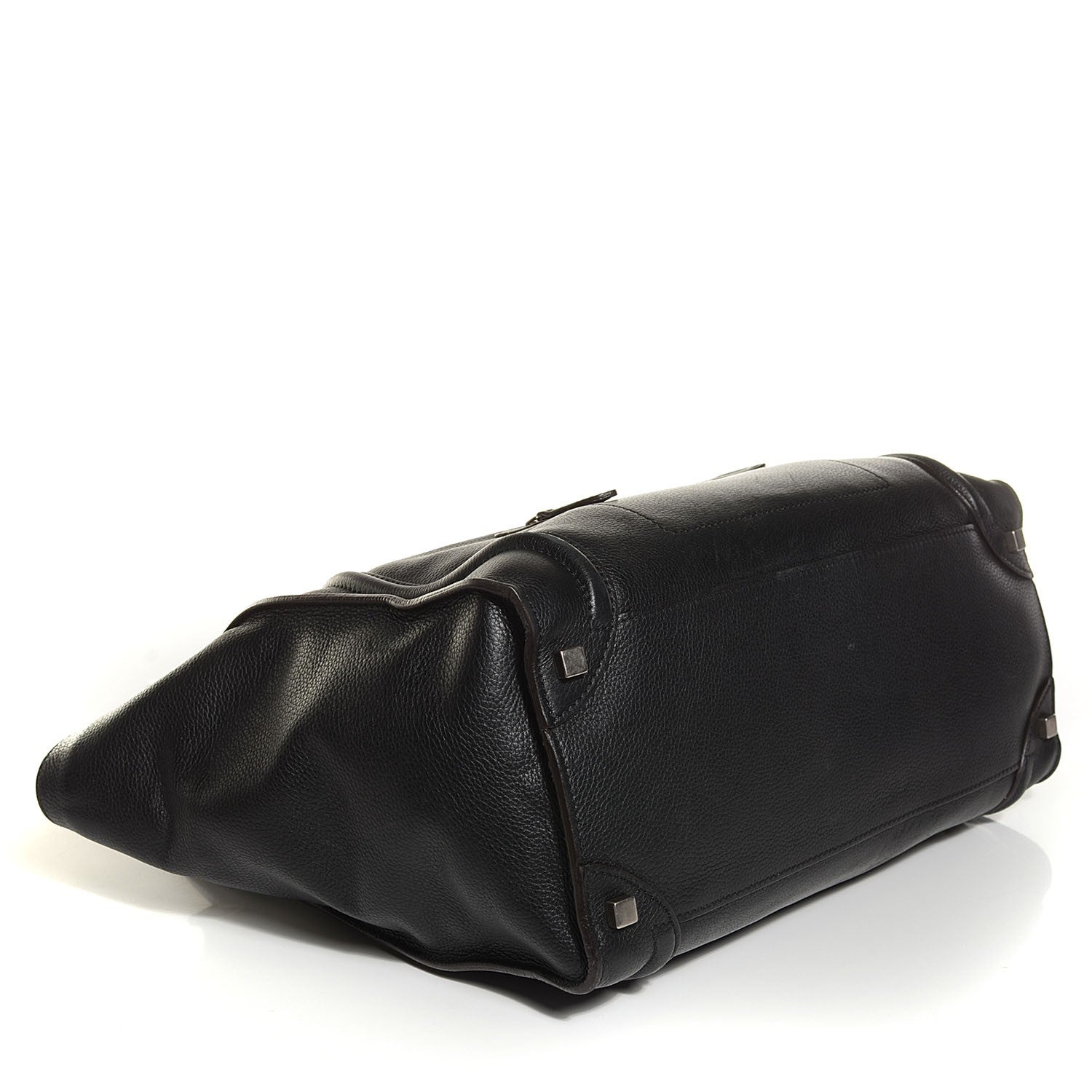 Celine Drummed Calfskin Shoulder Luggage Black 4 of 8