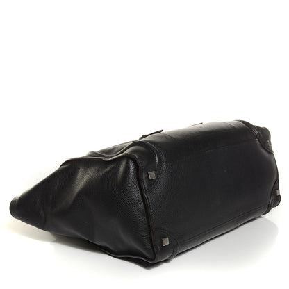 Celine Drummed Calfskin Shoulder Luggage Black 4 of 8