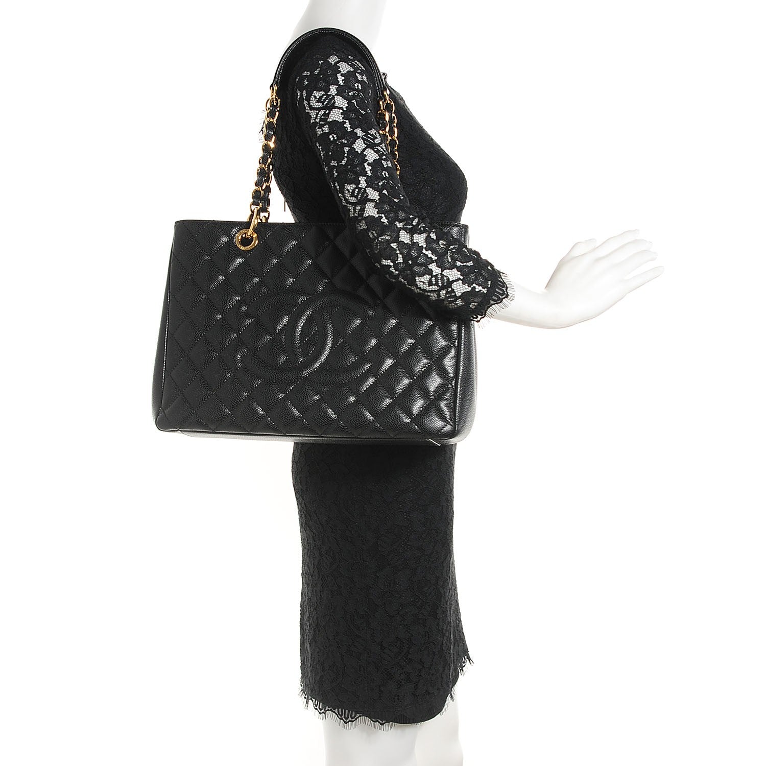 Chanel Caviar Quilted Grand Shopping Tote GST Black 2 of 8