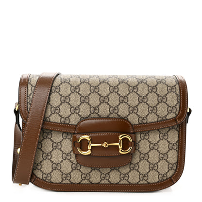 Gucci GG Supreme Monogram Horsebit 1955 Shoulder Bag Beige Brown Sugar 1 of 10