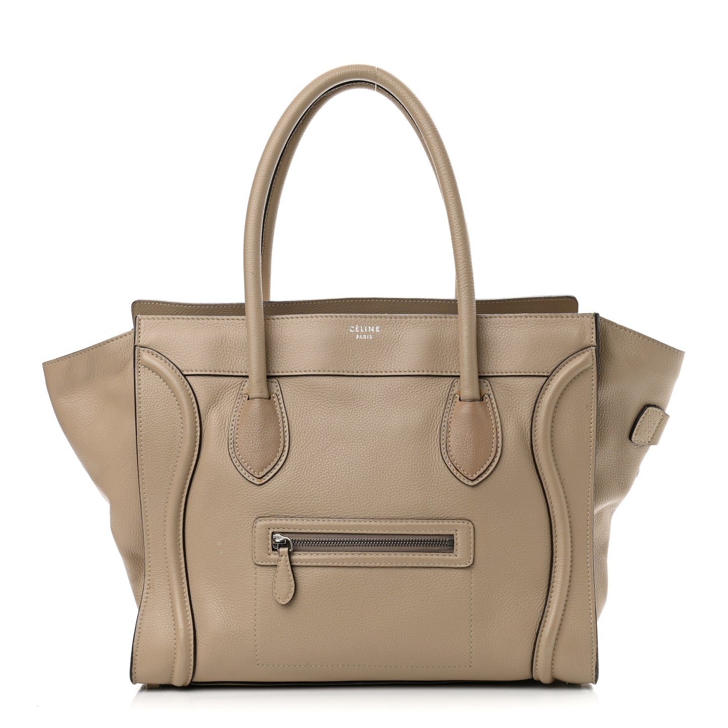 Drummed Calfskin Shoulder Luggage Dune