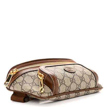 Gucci GG Supreme Monogram Textured Calfskin Retro Interlocking G Belt Bag Beige Ebony Brown Sugar 4 of 9