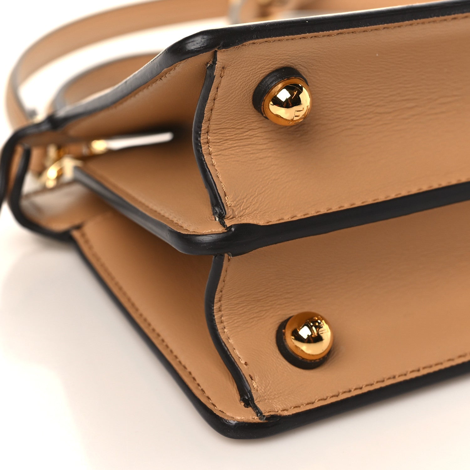 Fendi Shiny Nappa Petite Peekaboo I SEE U Satchel Miele Scuro 8 of 9
