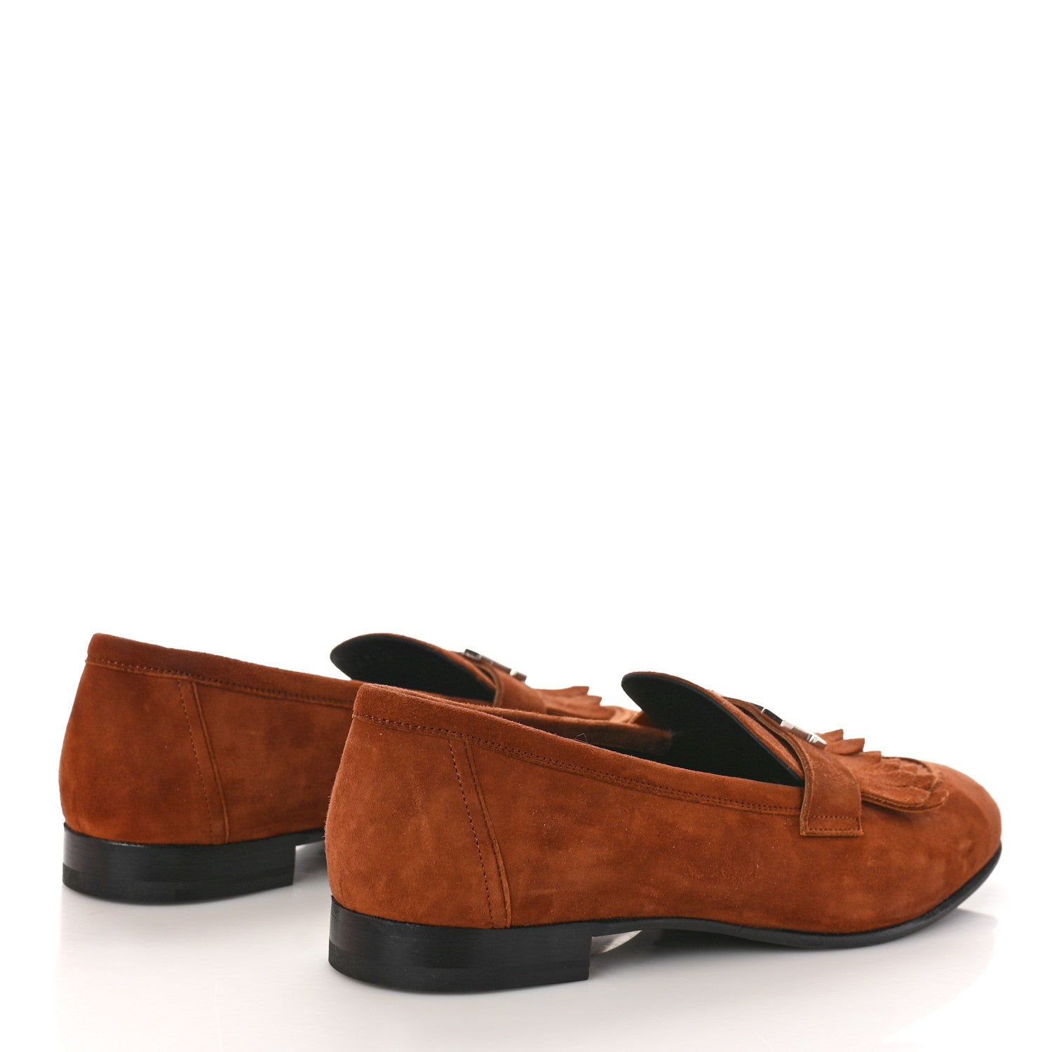 Hermes Suede Goatskin Womens Royal Loafers 39 Gold 3 of 9