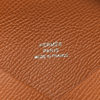 Hermes Epsom Calvi Card Case Gold 8 of 10