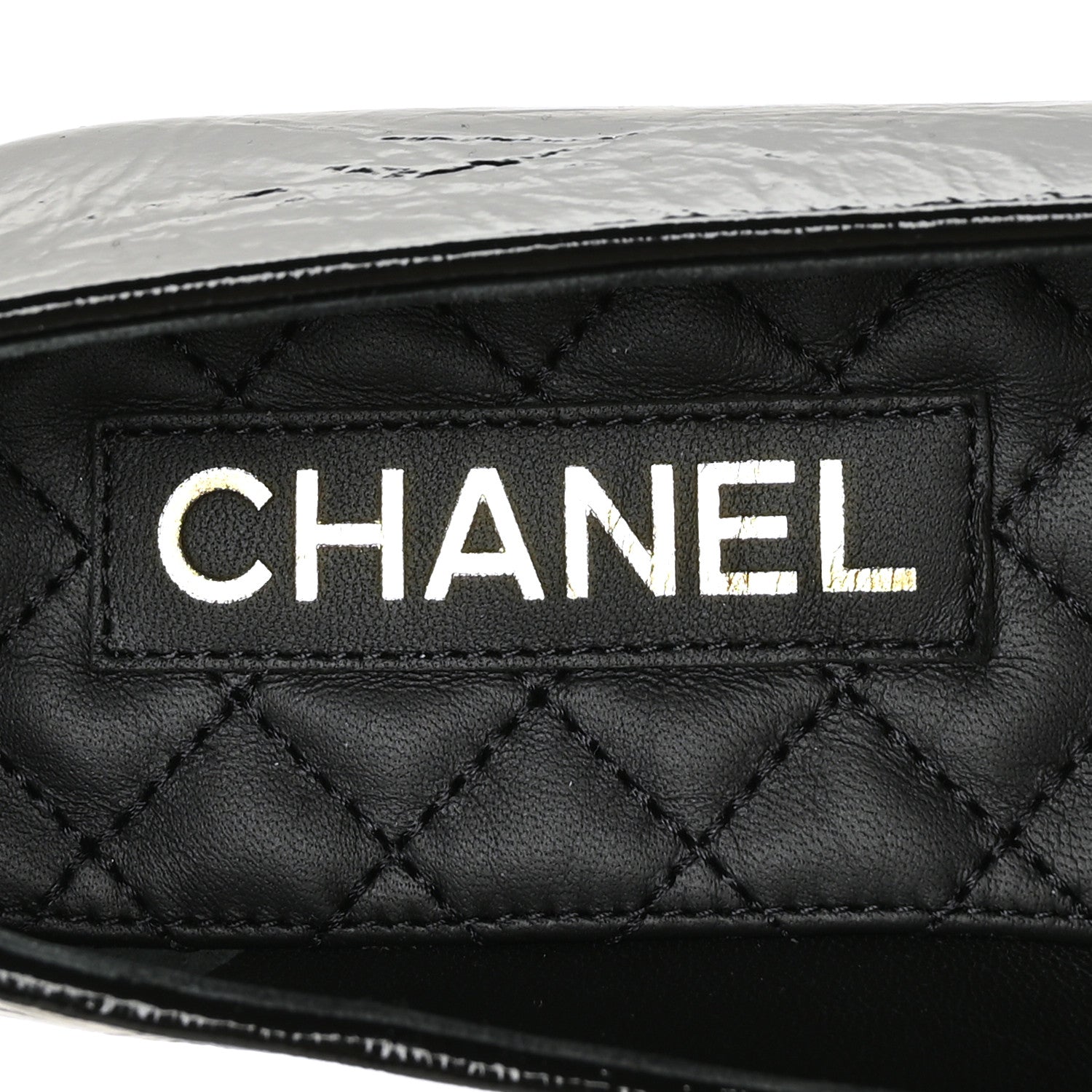 Chanel Lambskin Patent Calfskin Cap Toe Ankle Chain Ballerina Flats 38 Black 7 of 8