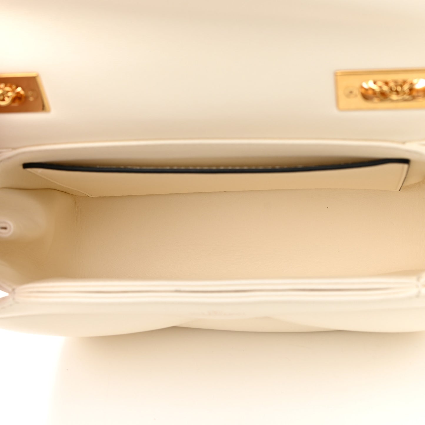 Nappa One Stud Chain Clutch Ivory