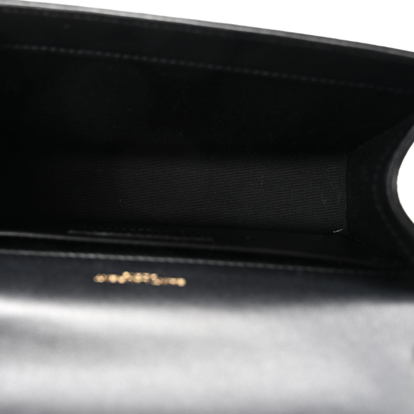 Crinkled Calfskin Small Monogram Kate Satchel Black