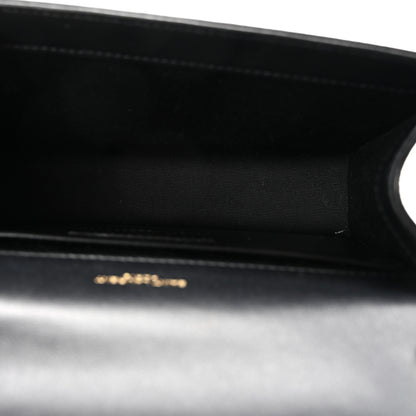 Saint Laurent Crinkled Calfskin Small Monogram Kate Satchel Black 5 of 9