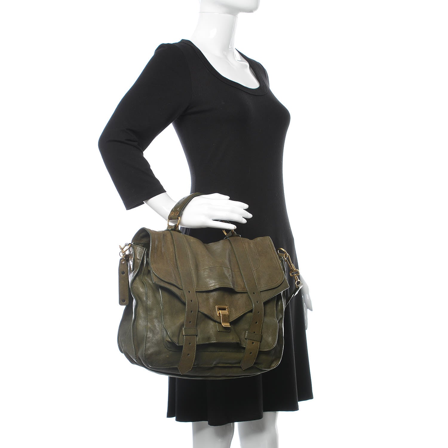 Proenza Schouler Lambskin Large PS1 Satchel Military 2 of 15