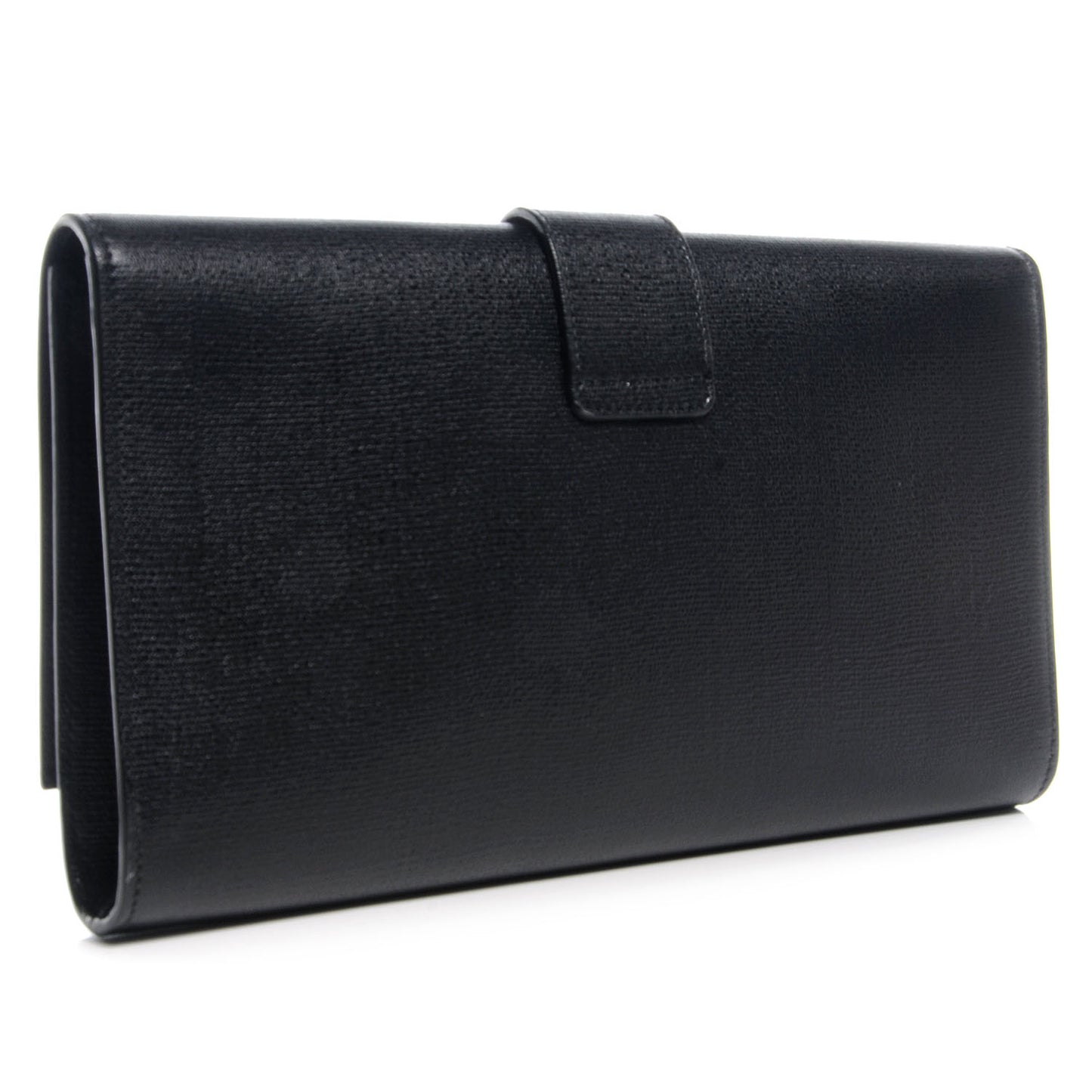 Textured Leather ChYc Clutch Black