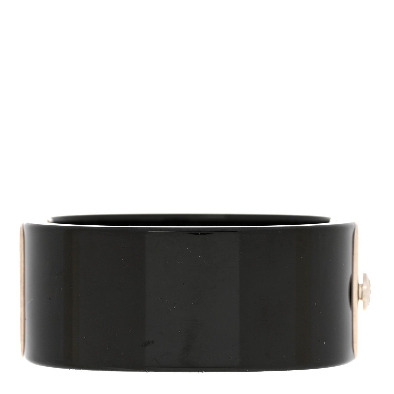 Chanel Resin Crystal CC Cuff Black 3 of 5