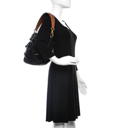 Prada Nylon Vela Shoulder Bag Black Cuoio 2 of 8