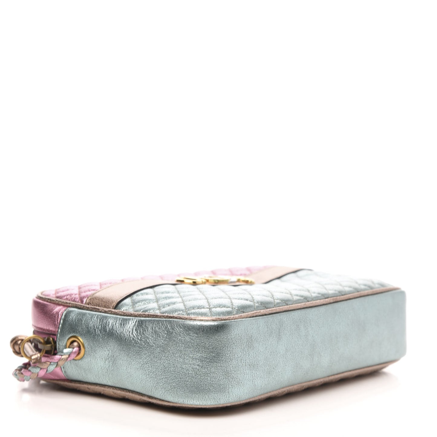 Laminated Nappa Trapuntata Small Zumi Shoulder Bag Rosa Lago Rame