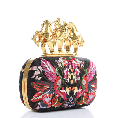 Alexander McQueen Embroidered Unicorn Knuckle Duster Box Clutch Multicolor 3 of 8