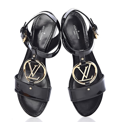 Louis Vuitton Patent Carioca Flat Sandals 37 Black 5 of 10