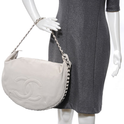Chanel Leather Modern Chain Hobo White 2 of 7