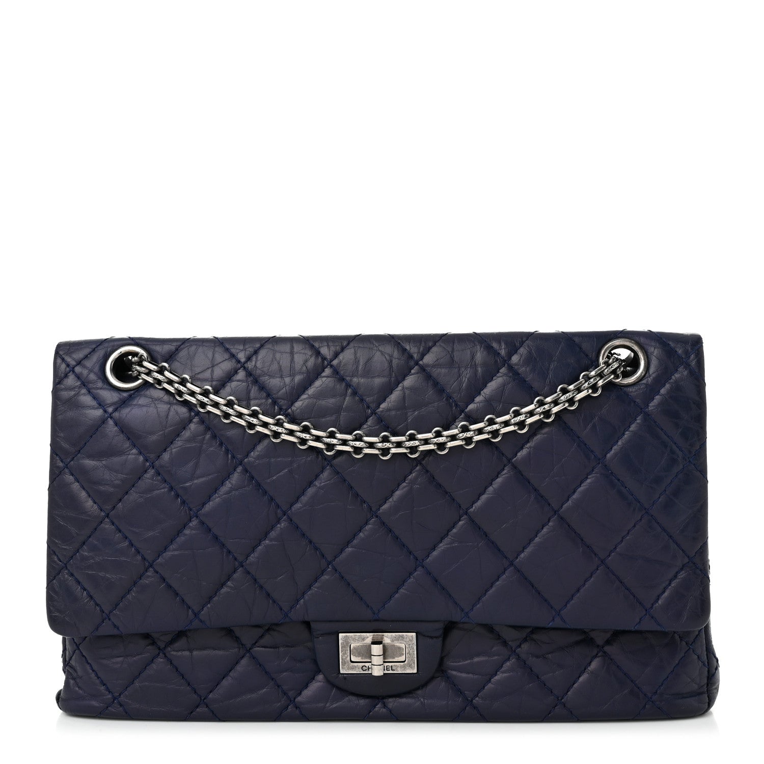 Chanel Aged Calfskin Quilted 2.55 Reissue 226 Flap Dark Blue 1 of 11