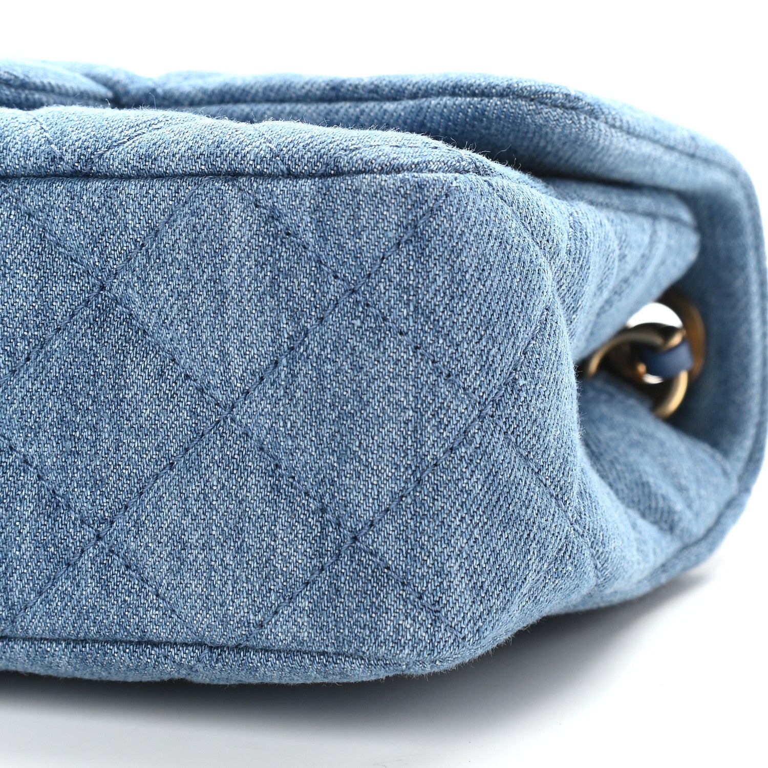 Chanel Denim Quilted Mini Pearl Crush Rectangular Flap Blue 9 of 9