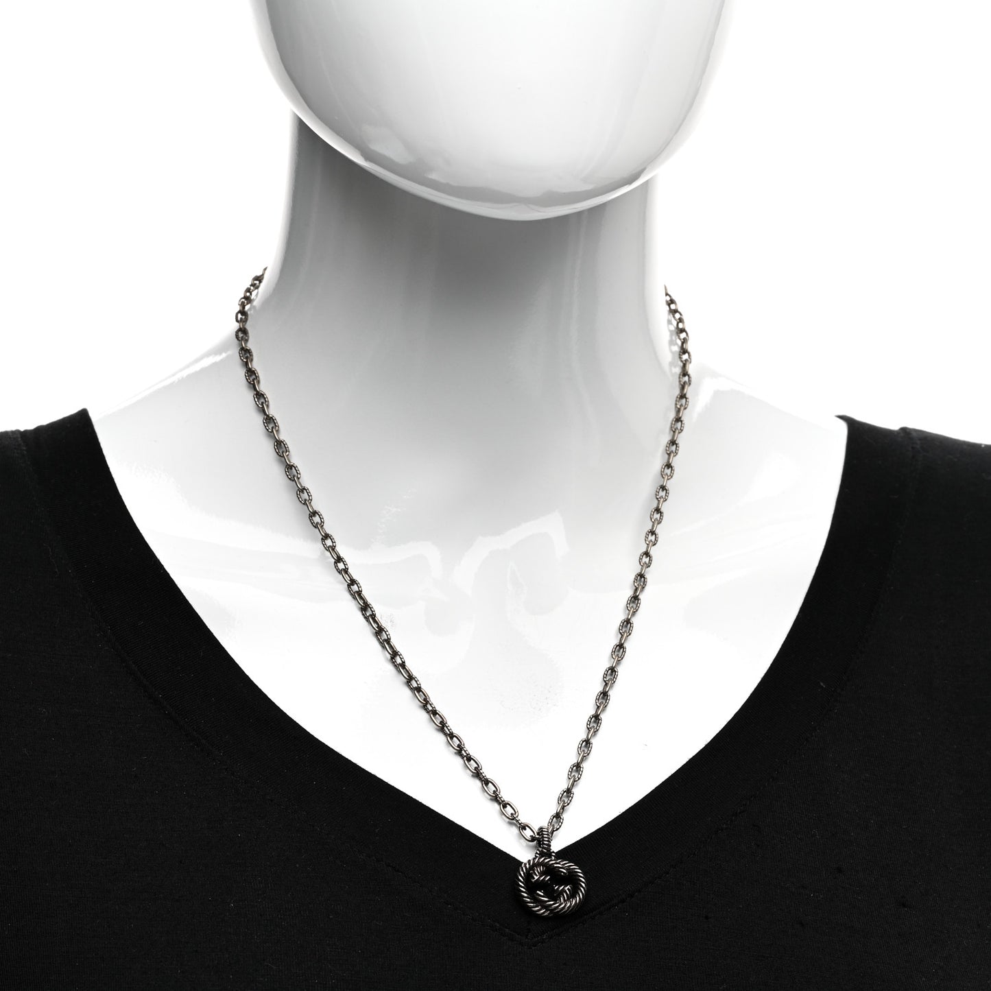 Sterling Silver Small Interlocking G Pendant Necklace