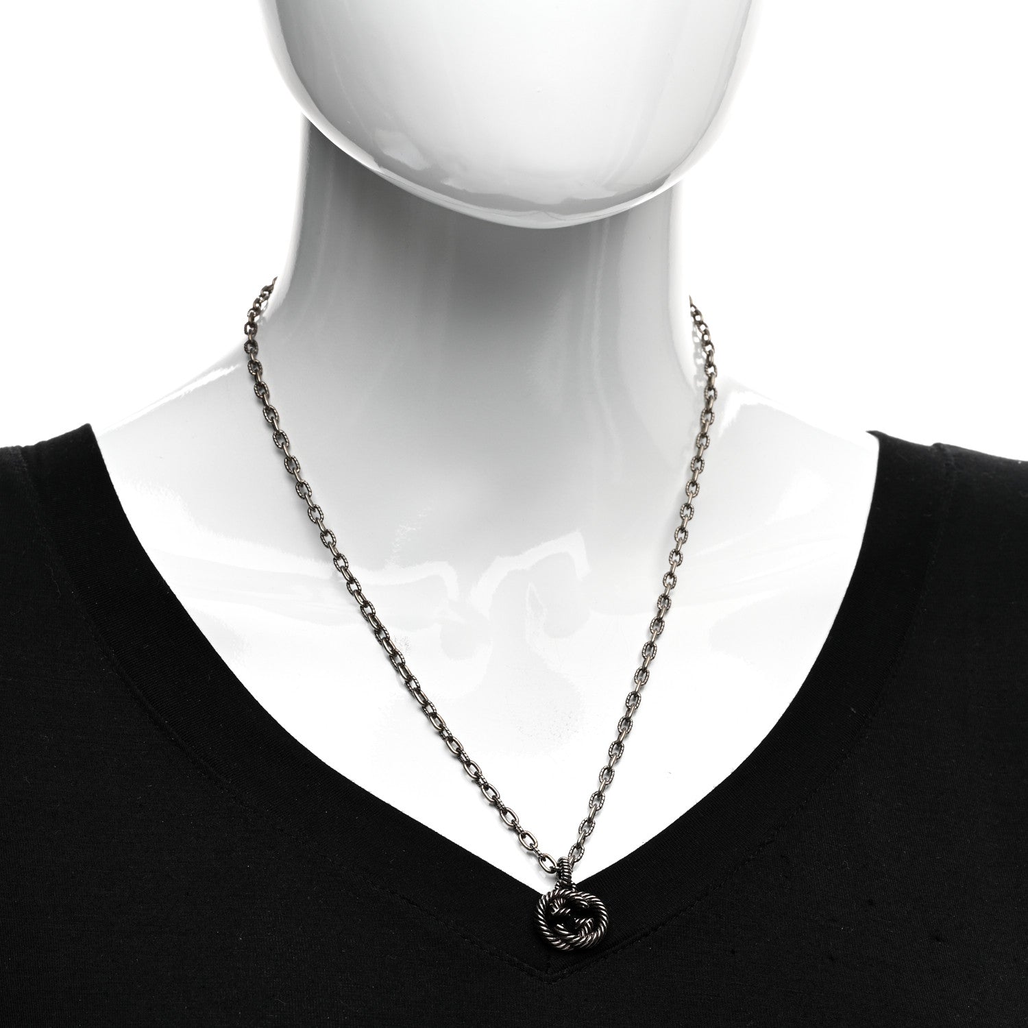 Gucci Sterling Silver Small Interlocking G Pendant Necklace 2 of 4