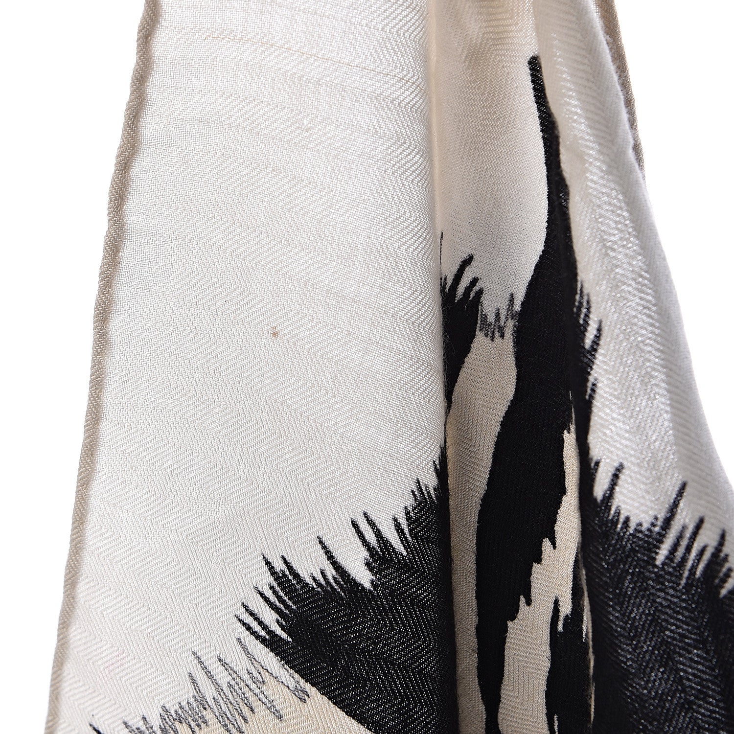 Hermes Cashmere Silk Zebra Pegasus Shawl 140 White Black Naturel 7 of 9