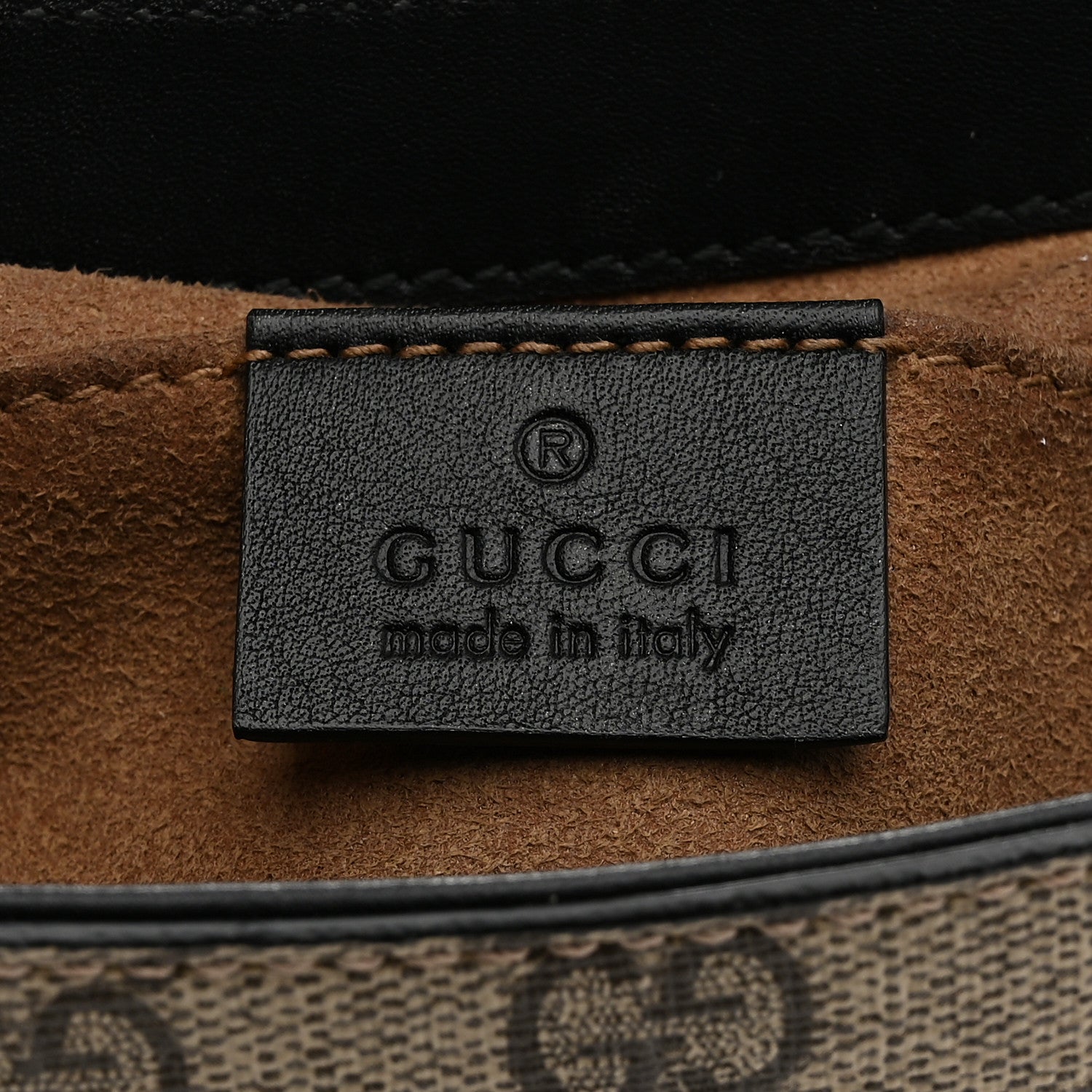 Gucci GG Supreme Monogram Web Medium Padlock Messenger Shoulder Bag Black 6 of 11
