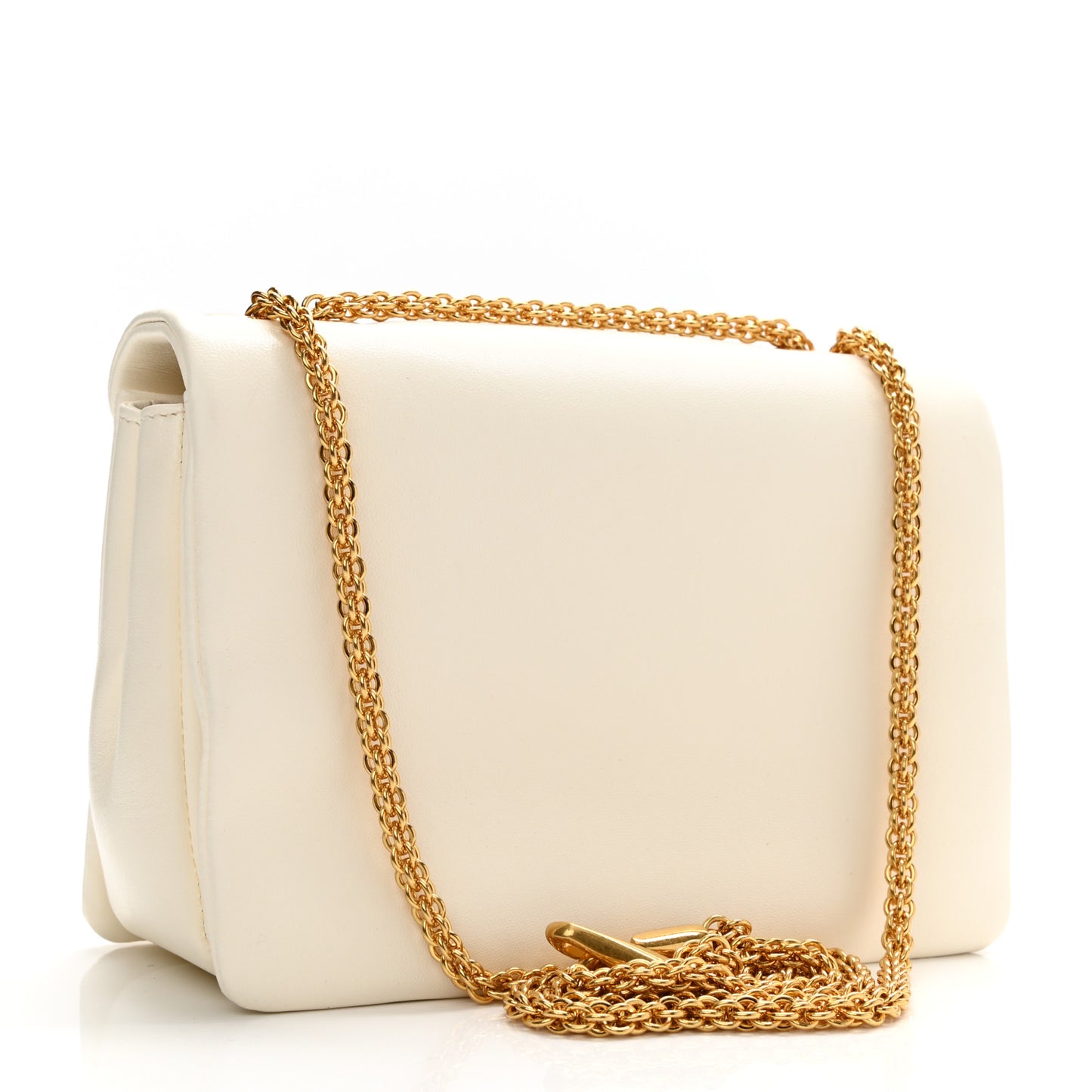 Nappa One Stud Chain Clutch Ivory