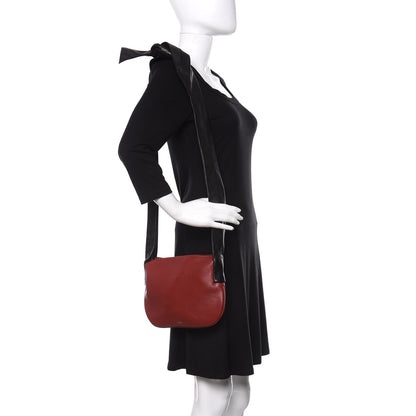 Celine Lambskin Calfskin Small Ribbon Shoulder Bag Merlot 2 of 9