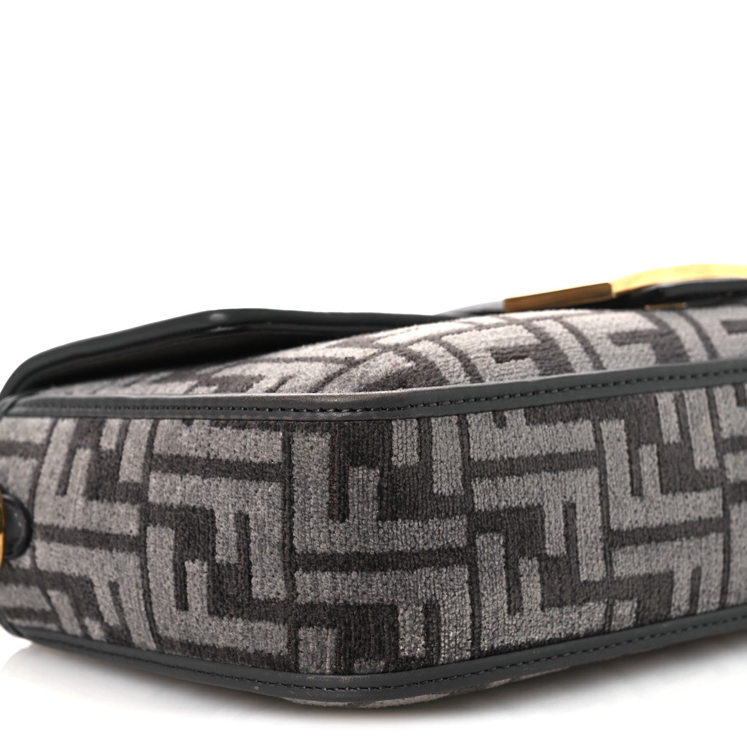 Fendi Chenille FF Embroidered Baguette Antracite Asfalto 8 of 13