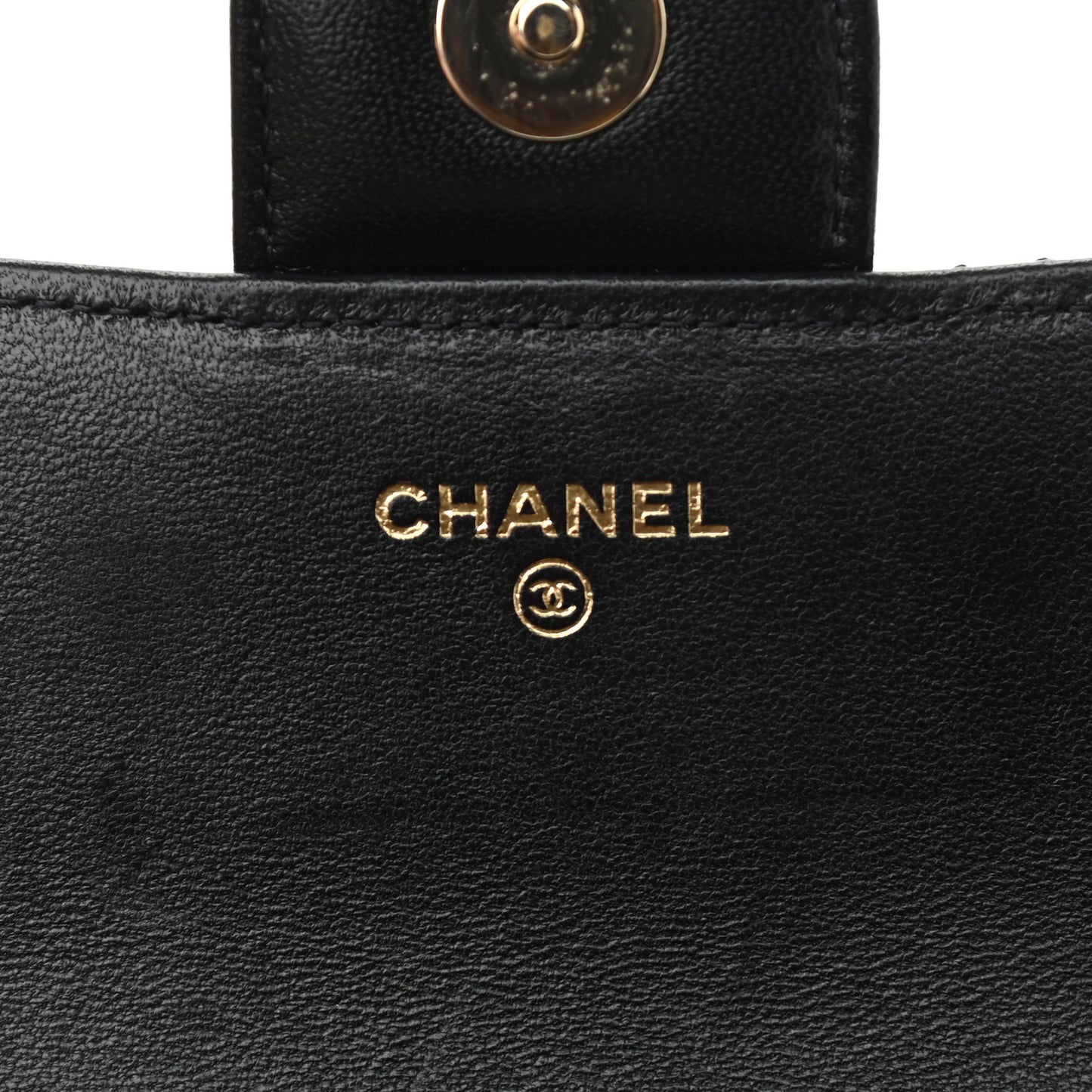 Lambskin Quilted Glasses Case With Chain Black