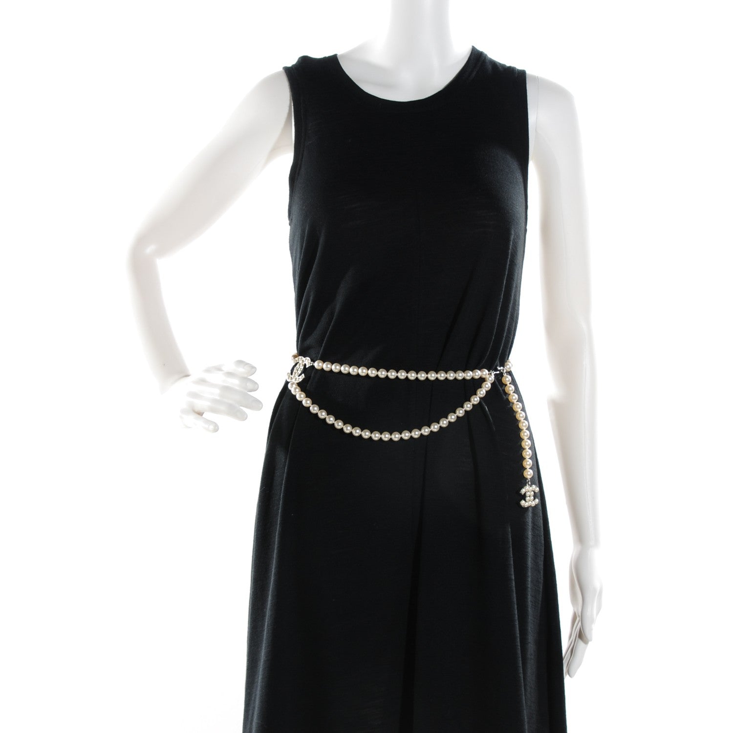 Chanel Pearl CC Double Strand Belt Silver 2 of 7