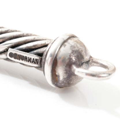 David Yurman Sterling Silver 14k Diamond Metro Cable Necklace 6 of 7
