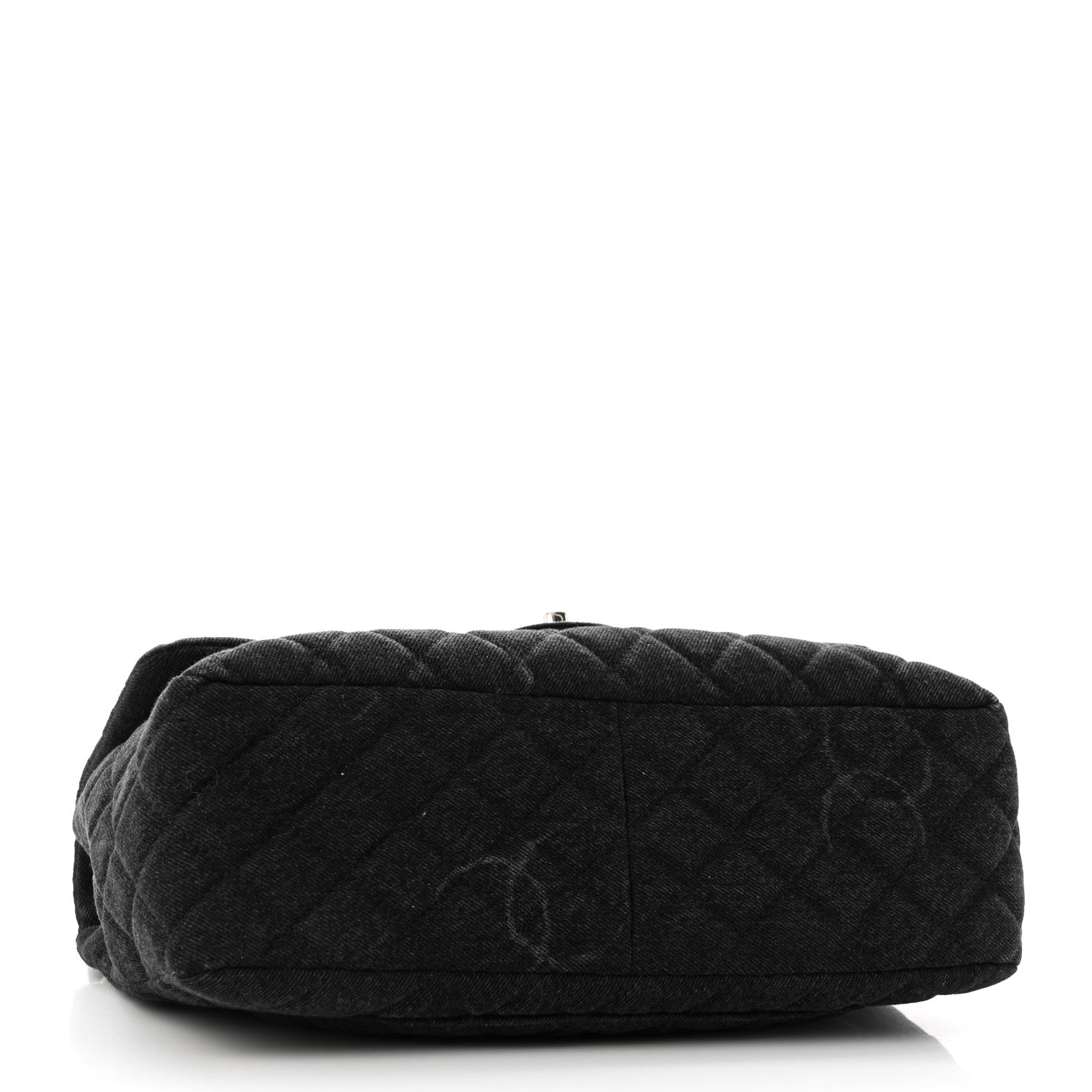 Chanel Denim Quilted CC Print Jumbo Single Flap Black 4 of 10