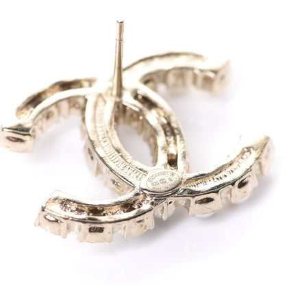 Chanel Crystal Pearl CC Dazzling Domino Earrings Gold 4 of 5