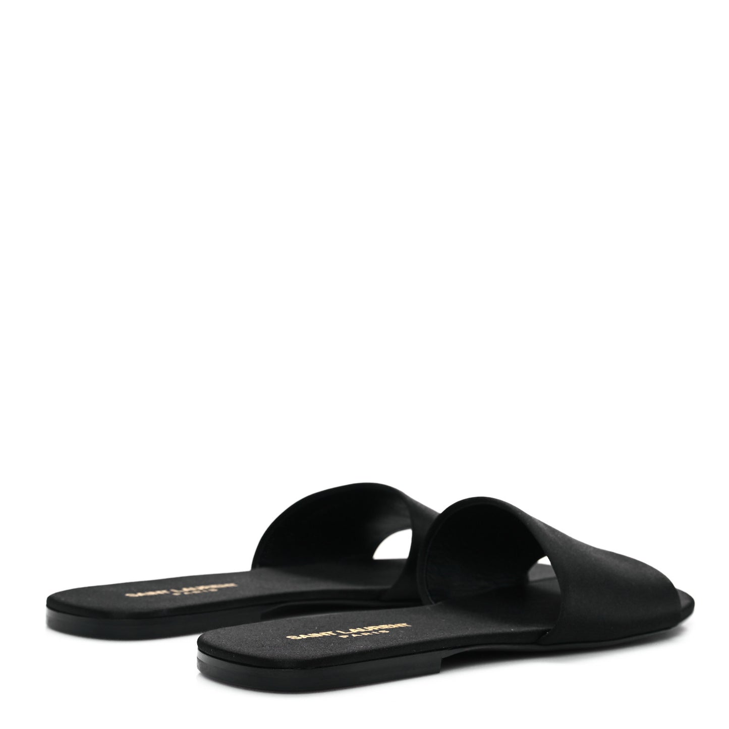 Satin Mens Carlyle Slide Sandals 41 Black
