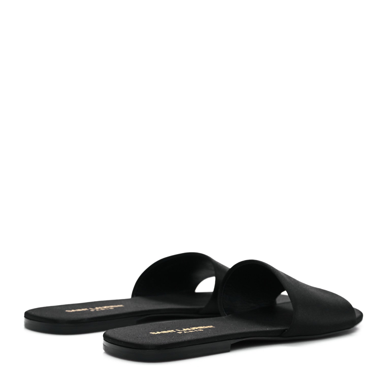 Saint Laurent Satin Mens Carlyle Slide Sandals 41 Black 5 of 10