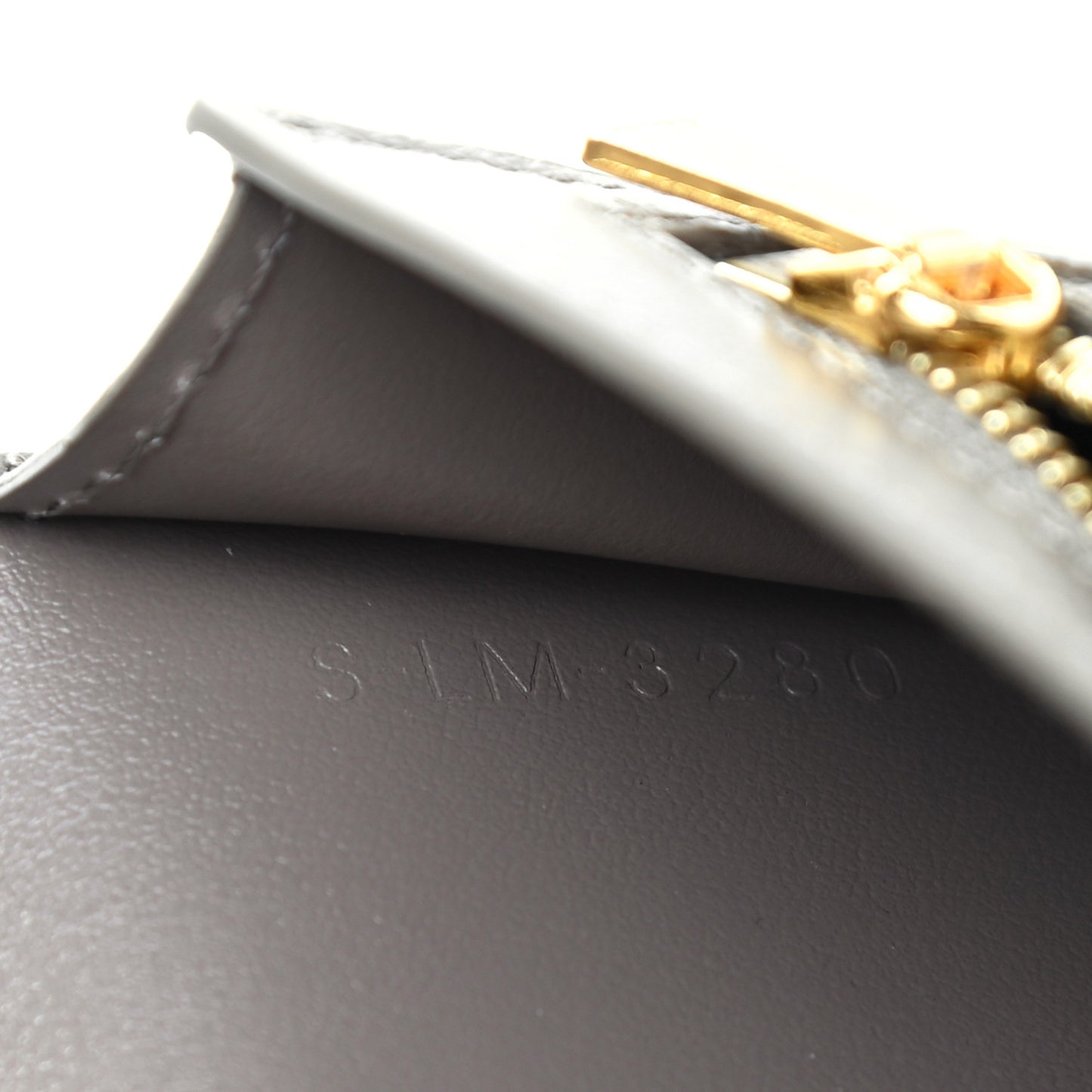 Grained Calfskin Medium Multifunction Strap Wallet Grey
