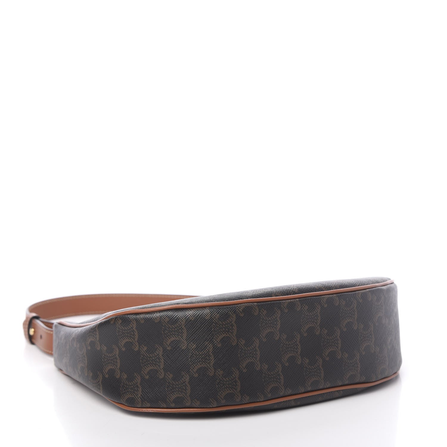 Celine Triomphe Canvas Calfskin Ava Shoulder Bag Tan 4 of 12