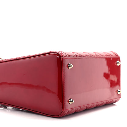 Christian Dior Patent Cannage Medium Lady Dior Burgundy Red 8 of 9