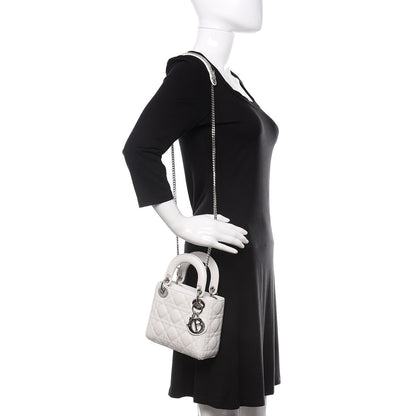 Christian Dior Lambskin Cannage Mini Lady Dior White 2 of 13