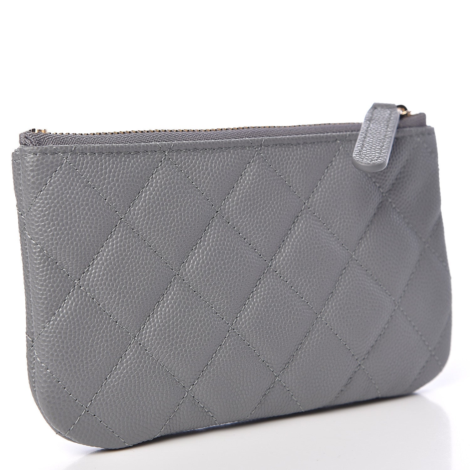 Chanel Caviar Quilted Small Cosmetic Case Grey 3 of 8