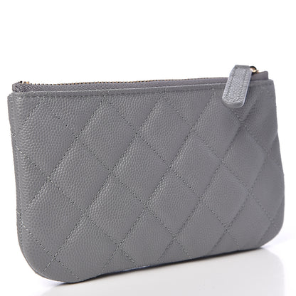 Chanel Caviar Quilted Small Cosmetic Case Grey 3 of 8