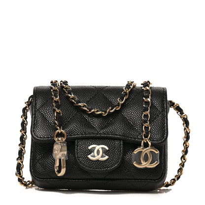 Chanel Caviar Quilted Mini Chain Belt Bag Black 1 of 9
