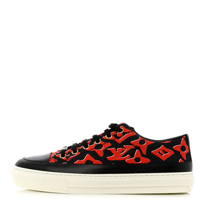 Louis Vuitton X UF Calfskin Tufted Monogram Stellar Sneakers 37.5 Black Red 1 of 11
