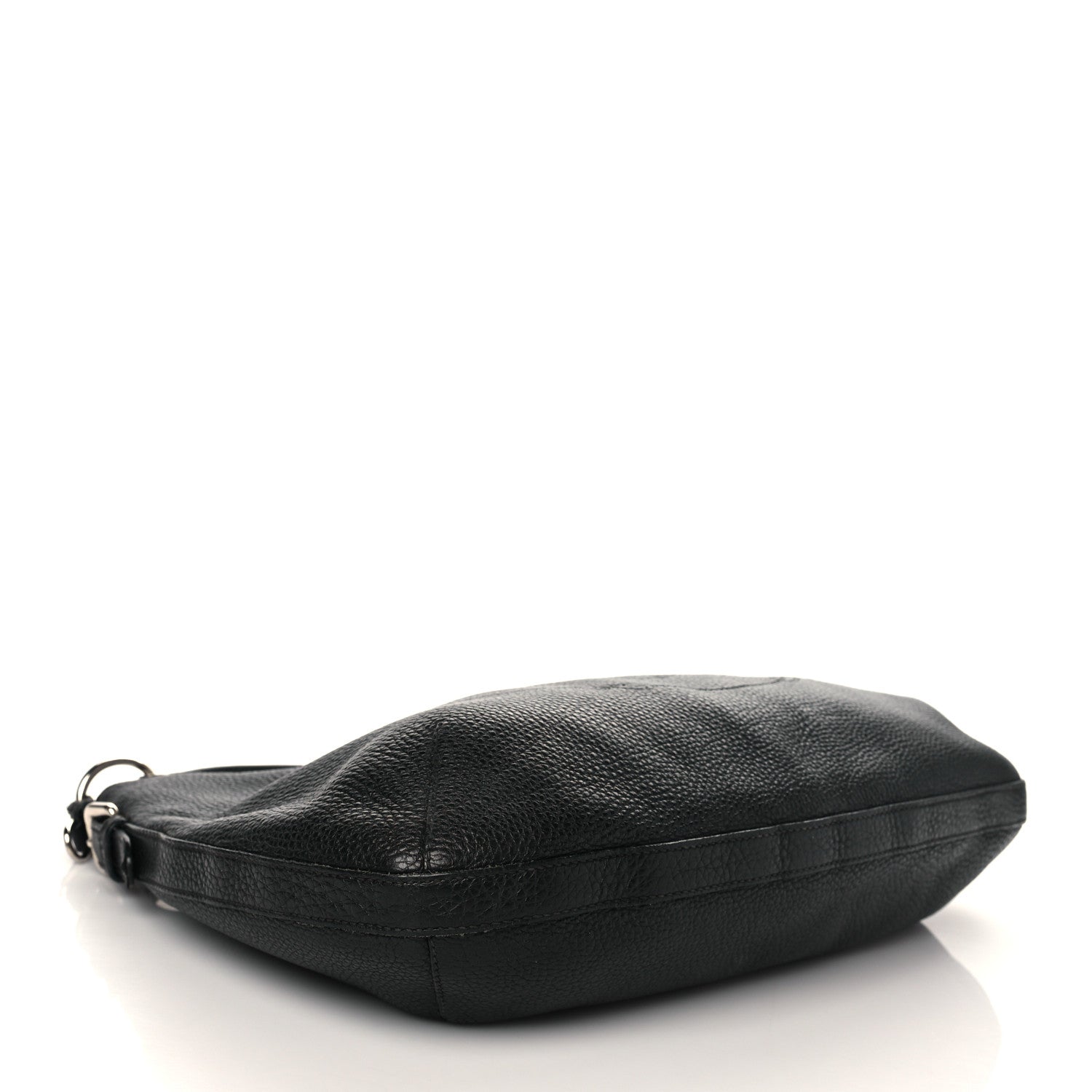Prada Vitello Daino Embossed Logo Hobo Black 4 of 6