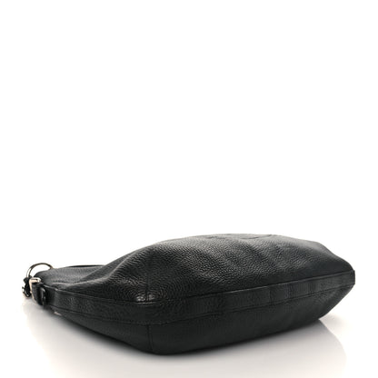 Prada Vitello Daino Embossed Logo Hobo Black 4 of 6